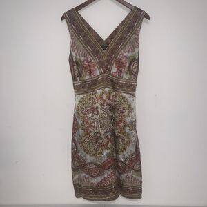 VTG Nicole Miller Paisley 100% Silk Lined Women’s 10 Sheath Dress Office Preppy